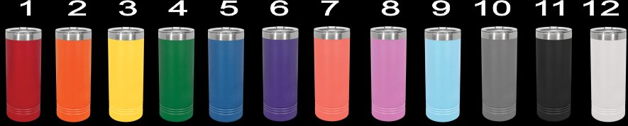 22oz Skinny tumbler color options