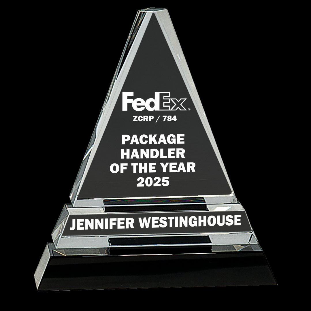 6½″ Clear Crystal Pyramid Award