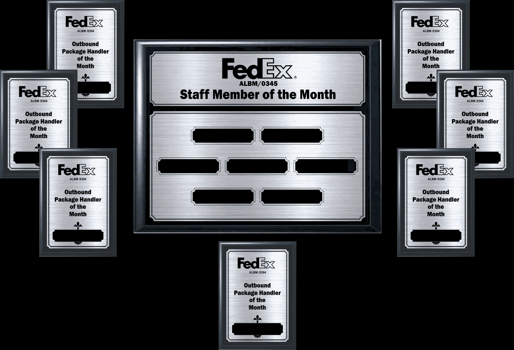 7-Month Brushed Silver Plaque Bundle