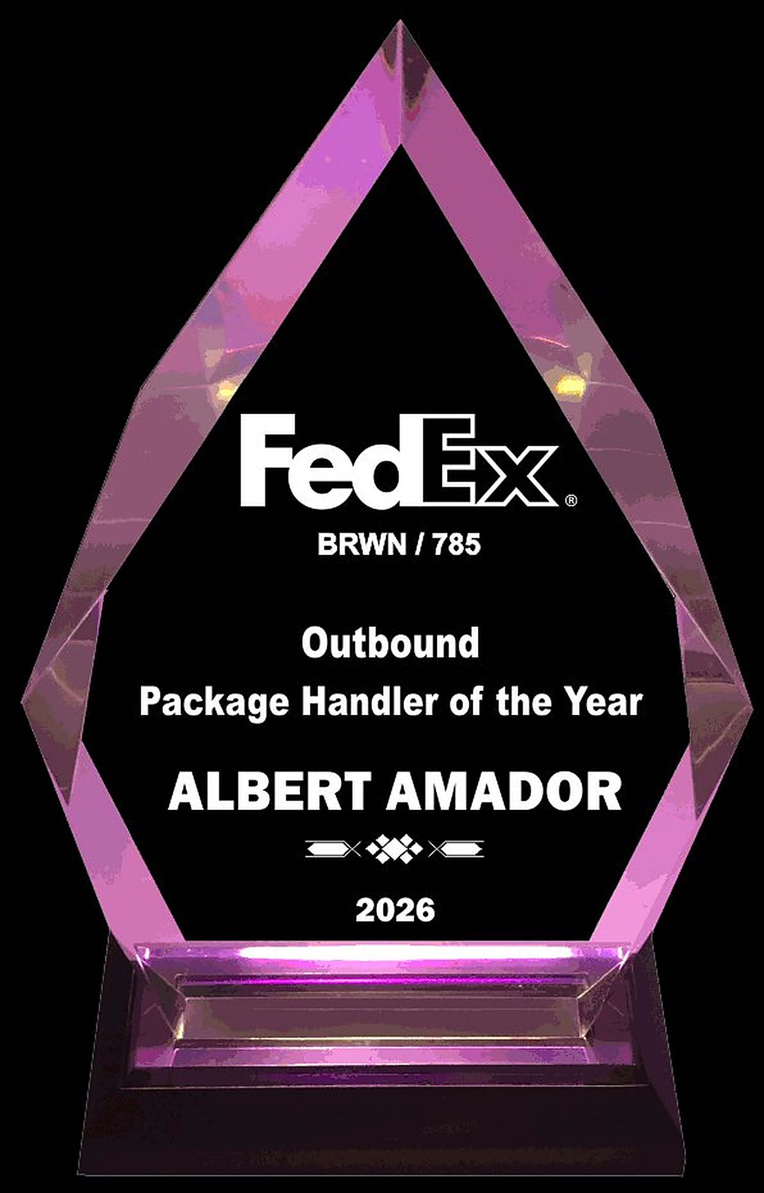 Purple Diamond Acrylic Award